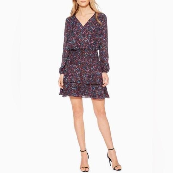 Parker V Neck Long Sleeve Floral Dress Size Medium - Picture 3 of 8